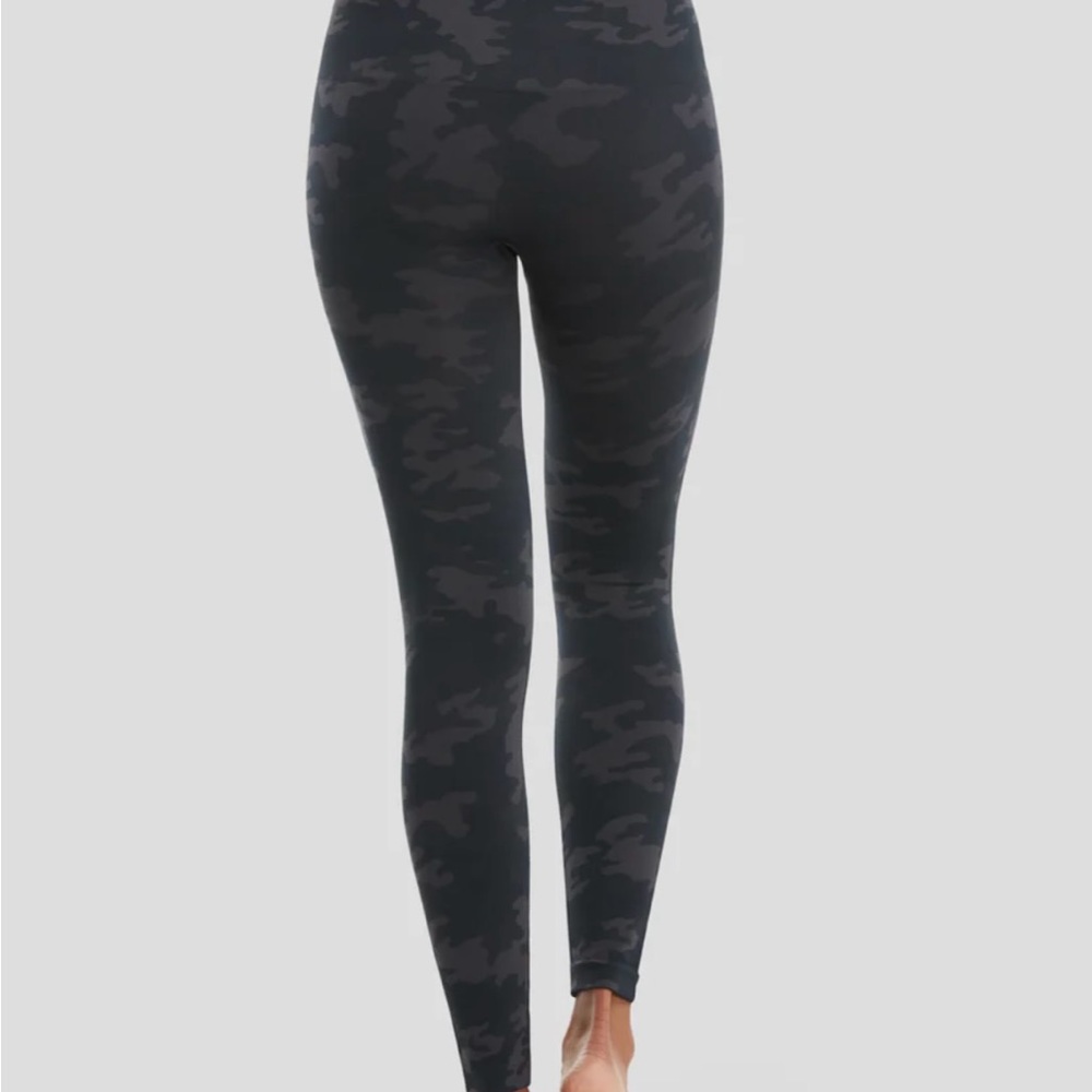 Faux leather black camo leggings